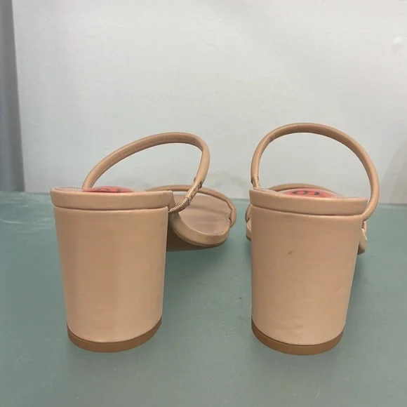 Sincerely Jules Nude Strappy Open Toe Block Heel sandals 10 - Picture 6 of 6